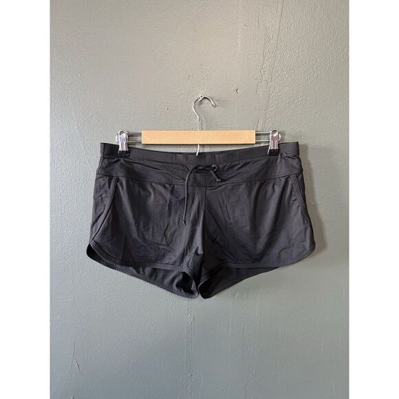 Athleta Womens Black Lined Athletic Shorts w/ Drawstring Size Medium - Picture 1 of 3
